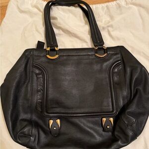 Chloe Black Leather Tote Bag